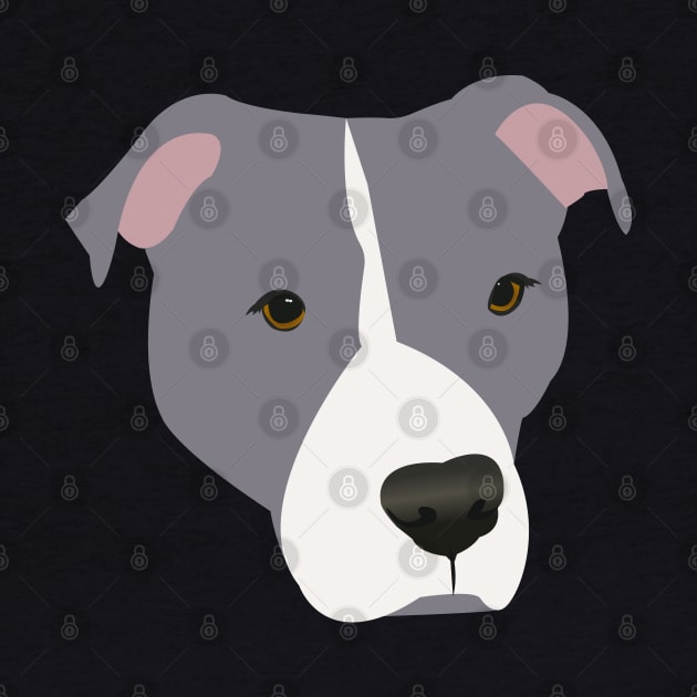 Grey and White Pit Bull by KCPetPortraits